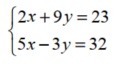 Solve each system using matrices. -   A)  {(5, 3) } B)  {(8, -1) } C)  {(7, 1) } D)  {(-3, 6) } 
