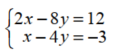 Solve each system using matrices. -   A)  {(2, -1) } B)  {(-3, 0) } C)  {(6, 0) } D)  { } 