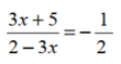 Solve each equation for x. -   A)  {-1} B)  {-2} C)  {3} D)  {-4}