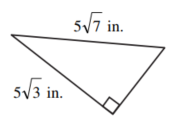 Find the length of the unknown side in each triangle. - 