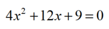 Use the determinant to determine the number and types of solution(s) of the equation. - 
