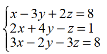 Solve each system of equations. -   A)  {(2, 2, -1) } B)  {(-1, 4, 3) } C)  {(3, -1, 1) } D)  {(-1, 0, 2) }