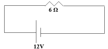 Suppose you have a 12V battery supplying current to a 6Ω resistor.    -Calculate the current through the resistor.
