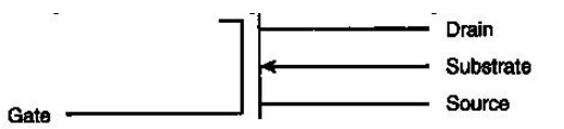 <strong> -The symbol in this graphic is a</strong> A) P -channel enhancement mode MOSFET. B) N -channel depletion mode MOSFET. C) P -channel depletion mode MOSFET. D) N -channel enhancement mode MOSFET.