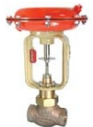 ‪   -The device pictured above is a 	 __________ . A)  Industrial valve with pneumatic acturator B)  Pneumatic valve C)  Pneumatic valve actuator D)  Pneumatic valve with manifold E)  None of the above