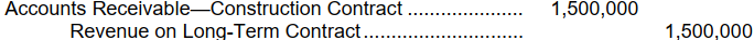 <strong>At the end of the first year which of the following entries would be made to recognize revenue on the contract?</strong> A) B) C) D)