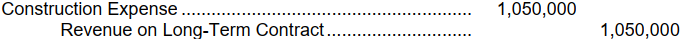 <strong>At the end of the first year which of the following entries would be made to recognize revenue on the contract?</strong> A) B) C) D)