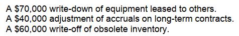 Snead, Inc. incurred the following infrequent losses during 2008:   In its 2008 income statement, what amount should Snead report as total infrequent losses that are not considered extraordinary? A)  $170,000 B)  $130,000 C)  $110,000 D)  $100,000