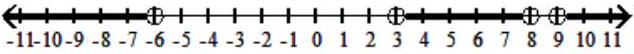  Solve the rational inequality. Express your solution on a number line using interval notation. - \frac{x^{2}-12 x+27}{x^{2}-2 x-48}<0    A)   (-\infty,-6)  \cup[3,8)  \cup[9, \infty)     B)   (-6,3)  \cup(8,9)     C)   (-\infty,-6)  \cup(3,8)  \cup(9, \infty)     D)   (-6,3] \cup(8,9]    