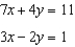 Graph the system of equations, and use the graph to estimate the solutions. -  A)    B)    C)    D)    E)  None of these