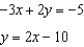 Solve the system of equations by substitution. -  A)    B)    C)    D)    E)  None of these