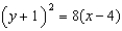 <strong>Write the equation of the parabola with the given vertex, point on the parabola, and axis of symmetry. -Vertex ; point ; </strong> A) B) C) D) E) None of these