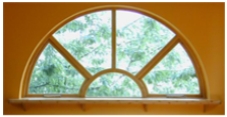 <strong>The radius of the outer edge of a semi-circular window is 6 in. Write an equation that is a model of this window. Assume the origin is at the lower left corner of the window. </strong> A) B) C) D) E) None of these