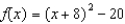 <strong>For the following functions use completing the square to rewrite the function in vertex form. - </strong> A) B) C) D) E) None of these
