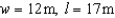 The width of a rectangle is 5 m less then the length. The area is 204   Find the length, l, and width, w, of the rectangle. A)    B)    C)    D)    E)  None of these