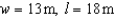 The width of a rectangle is 5 m less then the length. The area is 204   Find the length, l, and width, w, of the rectangle. A)    B)    C)    D)    E)  None of these