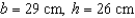 The base b of a triangle is 3 cm longer than its height, h. The area is 152   Find the base and height of the triangle. A)    B)    C)    D)    E)  None of these