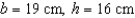 The base b of a triangle is 3 cm longer than its height, h. The area is 152   Find the base and height of the triangle. A)    B)    C)    D)    E)  None of these