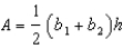 The area of a trapezoid is given by the formula  , where  And  Are the bases of the trapezoid and  Is the height. One base of the trapezoid,  Is twice as long as the other base,  The height h is 6 in. less than  If the area A is 108  Find  And h. A)    B)    C)    D)    E)  None of these