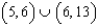 Use interval notation to represent the number line graph. -  A)    B)    C)    D)    E)  none of these