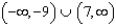 Use interval notation to represent the number line graph. -  A)    B)    C)    D)    E)  none of these