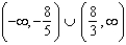 Use the rational inequality   . -Use interval notation to represent the solution. A)    B)    C)    D)    E)  no solution