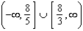 Use the rational inequality   . -Use interval notation to represent the solution. A)    B)    C)    D)    E)  no solution