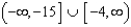 Use the rational inequality   -Use interval notation to represent the solution. A)    B)    C)    D)    E)  no solution