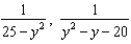 Find the least common denominator of the given expressions. -  A)    B)    C)    D)    E)  none of these