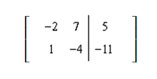 Represent the system of equations with an augmented matrix:   A)    B)    C)    D)    E)  none of these