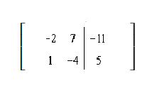 Represent the system of equations with an augmented matrix:   A)    B)    C)    D)    E)  none of these