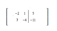 Represent the system of equations with an augmented matrix:   A)    B)    C)    D)    E)  none of these