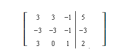 Represent the system of equations with an augmented matrix:   A)    B)    C)    D)    E)  none of these