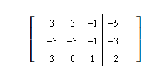 Represent the system of equations with an augmented matrix:   A)    B)    C)    D)    E)  none of these