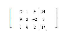 Use row operations to change the first entry in the first row to 1. Rewrite the matrix.   A)    B)    C)    D)    E)  none of these