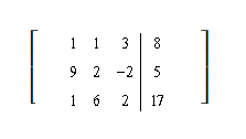 Use row operations to change the first entry in the first row to 1. Rewrite the matrix.   A)    B)    C)    D)    E)  none of these