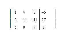 Use row operations to change the first entry in the second row to 0. Rewrite the matrix   A)    B)    C)    D)    E)  none of these