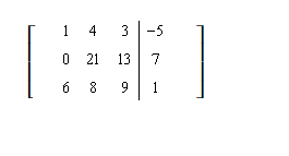 Use row operations to change the first entry in the second row to 0. Rewrite the matrix   A)    B)    C)    D)    E)  none of these