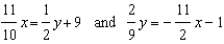 Write the system of equations in standard from, clearing all fractions:   A)    B)    C)    D)    E)  none of these