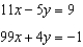 <strong>Write the system of equations in standard from, clearing all fractions: </strong> A) B) C) D) E) none of these