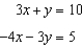 Solve the system of equations by substitution. -  A)  {7 ,-11} B)  {7 ,-9} C)  {8 ,-11} D)  infinitely many solutions E)  no solution
