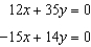 Solve the system using any method. -  A)  {0 , 0} B)  {   } C) {   } D)  infinitely many solutions E)  no solution