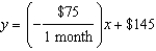 <strong>The cost to rent a 10 by 10 storage space is $75 per month plus a nonrefundable deposit of $145. Write a linear function that gives the cost, , of the storage container after Months.</strong> A) B) C) D) E) none of these