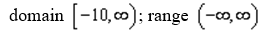 <strong>The vertex of a quadratic function is , and the graph opens up. Use interval notation to represent the domain and range.</strong> A) B) C) D) E) none of these