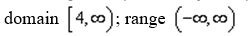 <strong>The vertex of a quadratic function is , and the graph opens up. Use interval notation to represent the domain and range.</strong> A) B) C) D) E) none of these