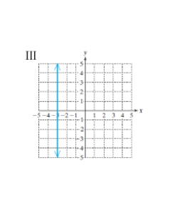 Which of the graphs represents a function?       A)  I only B)  II only C)  III only D)  II & III E)  none of these