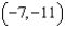<strong>Find the vertical distance between and .</strong> A) 9 B) -8 C) 8 D) 11 E) none of these
