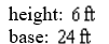 <strong>The base of a triangle is four times its height. Its area is . Find the base and the height of the triangle.</strong> A) B) C) D) E) none of these