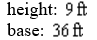 <strong>The base of a triangle is four times its height. Its area is . Find the base and the height of the triangle.</strong> A) B) C) D) E) none of these