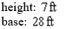 <strong>The base of a triangle is four times its height. Its area is . Find the base and the height of the triangle.</strong> A) B) C) D) E) none of these